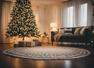 Sådan finder du et flot og praktisk juletræstæppe