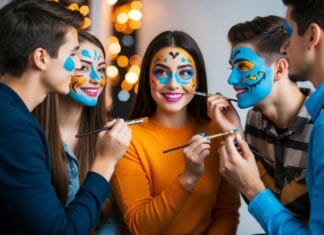 Køb ansigtsmaling så i kan fuldende jeres halloweenkostumer