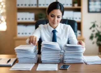 Er du bagud med bogføringen? Der er hjælp at hente Kvinde på kontor der arbejder