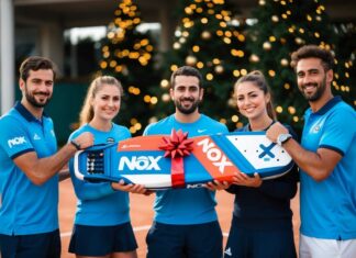 Fiv padeltennisentusiasten et Nox padelbat i julegave