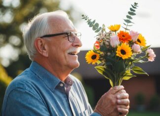 Overrask farfar med blomster til særlige øjeblikke