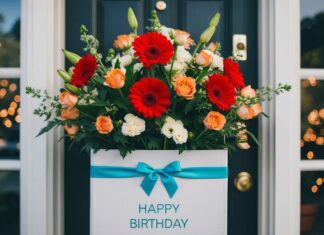 Overrask ham med friske blomster sendt til døren på hans fødselsdag