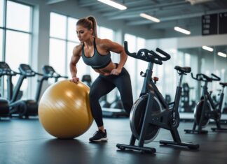 Effektiv træning med gymnastikbold og assault bike for maksimal styrke og kondition