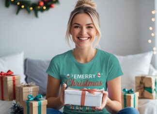 Find de perfekte kalendergaver til hende med sjove jule-t-shirts