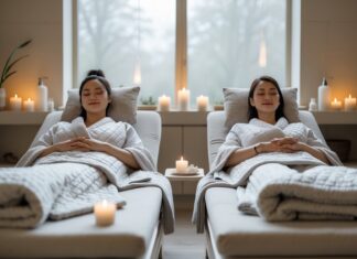 Find ro og afslapning med en spa for 2 oplevelse og tyngdeposer