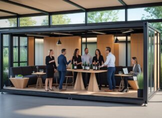 Fleksible kontorpavilloner til kreative vinoplevelser