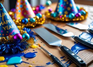 Kreative nytårshatte og kvalitets paletknive til kunstnere