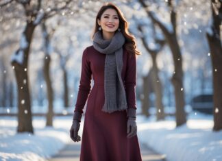 Sådan holder du varmen med lange kjoler til vinterbrug