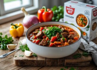 Sådan laver du nem gullash med måltidskasse