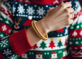 Sådan matcher du dit guldarmbånd med den perfekte juletrøje
