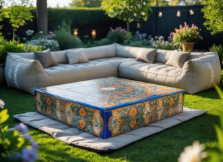 Sådan skaber du den perfekte udendørs oase med kakkelbord og oppustelig sofa til haven