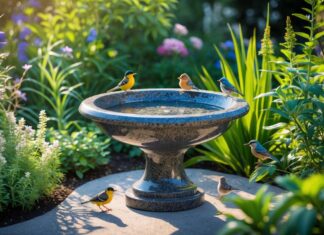 Sådan skaber du en fuglevenlig have med granit fuglebad til haven