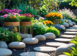 Sådan skaber du en harmonisk have med blomsterstandere og sten til haven