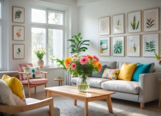 Sådan skaber du en harmonisk stue med blomster og billeder til stuen online