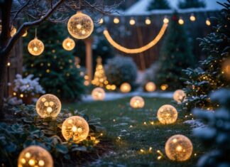Sådan skaber du en magisk julestemning i haven med dekorative lyskugler