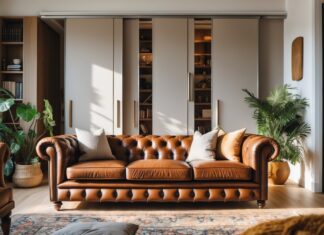 Sådan skaber du en stilfuld stue med skydelåger og chesterfield sofa til stuen