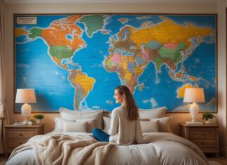 Sådan skaber du et eventyrligt soveværelse med verdenskort med navne