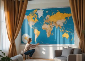 Sådan skaber du et personligt rum med verdenskort og forhæng til hjemmet