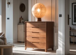 Sådan skaber du et stilfuldt hjem med en globuslampe og en høj kommode til hjemmet