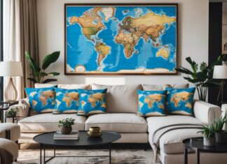 Sådan skaber du et stilfuldt hjem med verdenskort og pyntepudebetræk