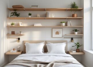 Sådan skaber du et stilfuldt soveværelse med hylder til væggen og væghængte sengeborde