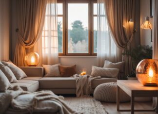 Sådan skaber du hygge i hjemmet med gardiner og kobberlamper