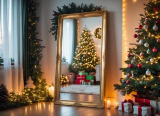 Sådan skaber du julestemning med et gulvspejl til juleindretning