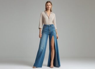 Sådan styler du baggy jeans til kvinder med en elegant kjole med slids