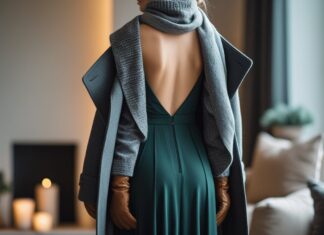 Sådan styler du en kjole med åben ryg til vinteren