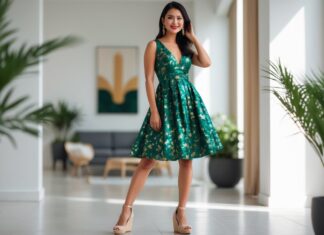 Sådan styler du festkjoler til kvinder online med kilehælsko