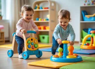 Sjov leg og motorisk udvikling med gåvogne og sjovt vandlegetøj til børn