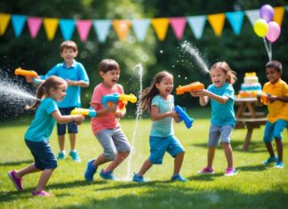 Sjove aktiviteter til børnefødselsdagen med vandpistoler