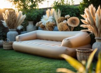 Skab en hyggelig oase i haven med tørrede blomster og oppustelig sofa til haven