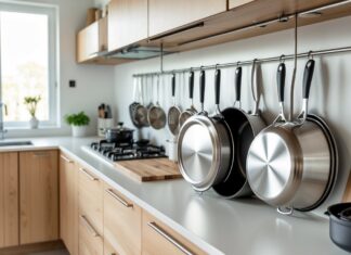 Smart opbevaring i køkkenet med bøjlestænger og grydelåg til køkkenet