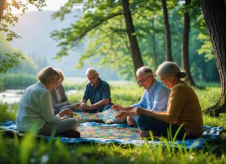Afslapning i naturen med puslespil til voksne