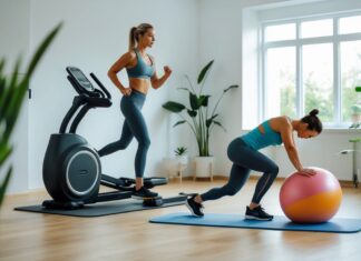Effektiv hjemmetræning med crosstrainer og træning med gymnastikbold