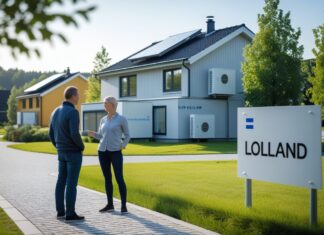 Energibesparelser med varmepumper i Sakskøbing og nyt skilt Lolland