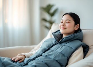 Find ro og afslapning med en tyngdevest og badeponcho