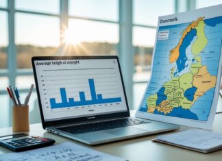 Hvordan man beregner gennemsnittet af dagens længde i Danmark