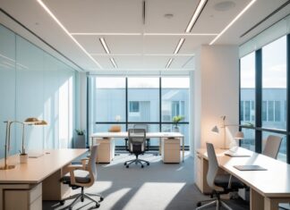 Optimal belysning til kontoret med isske belysning og design