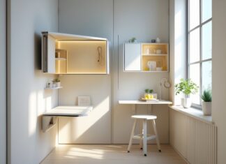 Praktiske indretningsidéer til små rum med klapbord til væg løsninger