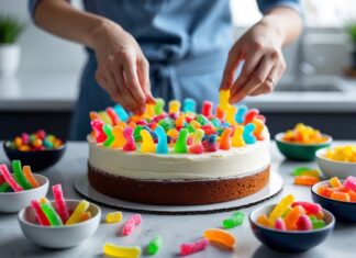 Sådan bruger du surt slik til kagepynt