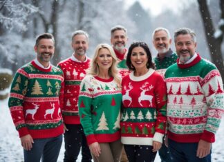 Sådan holder du varmen med matchende juletrøjer og varme ben til vinteren