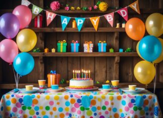 Sådan skaber du den perfekte feststemning med træhylder og fødselsdagsdug til festlige lejligheder