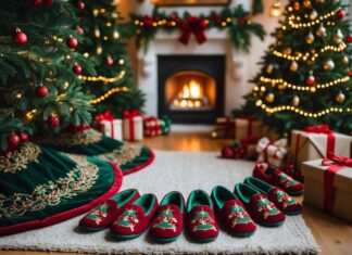Sådan skaber du den perfekte julestemning med broderede juletræstæpper og juleslippers til hele familien