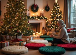 Sådan skaber du den perfekte julestemning med runde tæpper og juletræslys