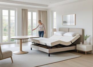 Sådan skaber du det perfekte soveværelse med en elevationsseng og et rundt bord med udtræk