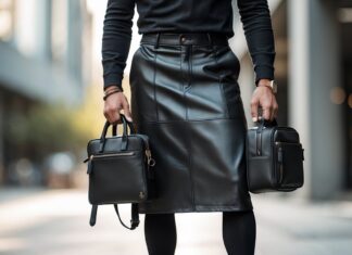 Sådan styler du din lædernederdel med tasker til mænd online