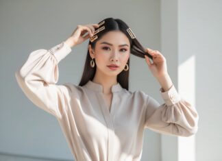 Sådan styler du din langærmet bluse til kvinder med hårspænder