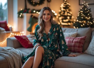 Sådan styler du din nederdel med slids til julepyjamas til hyggelige aftener